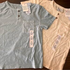Cat & Jack NEW Blue and Cream Henley Tees